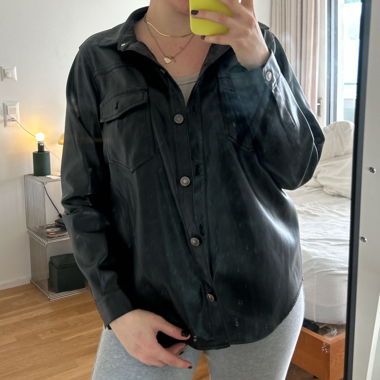 Hemd in Lederoptik, L