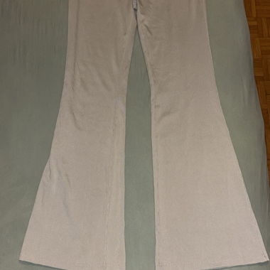 Light grey flared trousers