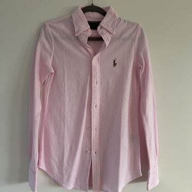 Camicia Polo Ralph Lauren a righe rosa e bianca