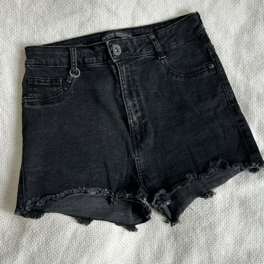 Bershka black high-waisted denim shorts