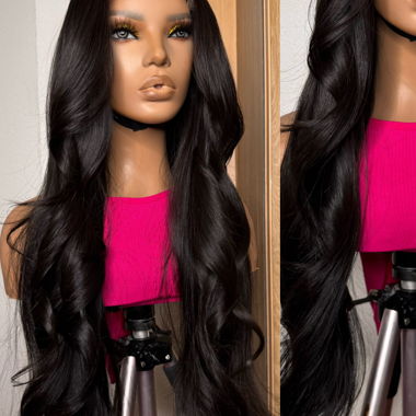 Parrucca lunga ondulata 100% capelli umani
