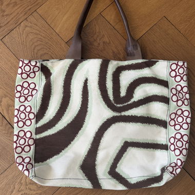 Sac en lin à motif, sac d’été rose o