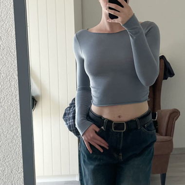 Top manche longue bleu 