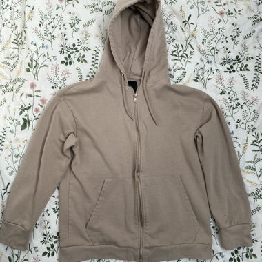 Hoodie zippé beige