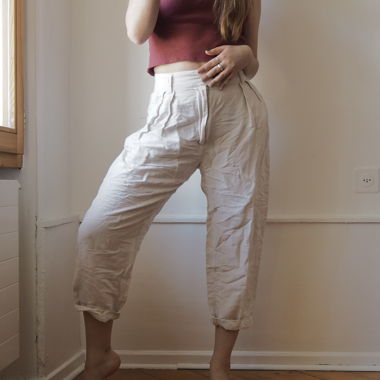 Cream linen pants
