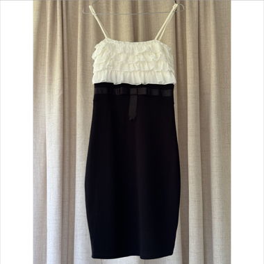 Taglia XS Vestito, top volant, crema & nero - Morgan