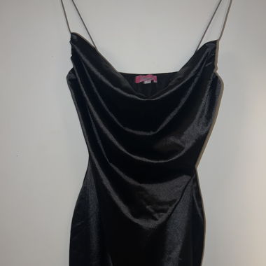 BLACK SATIN DRESS