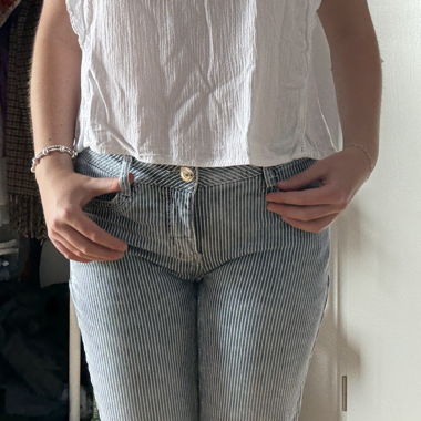Gestreifte Street One Jeans