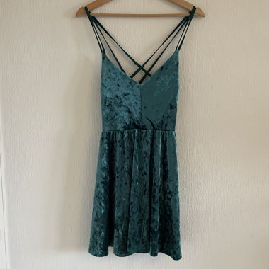 Robe en velours émeraude