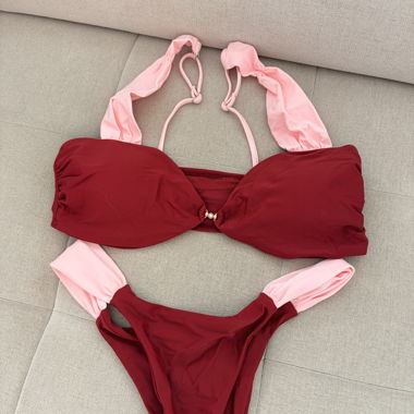 Zweiteiliger Bikini Rot/Rosa