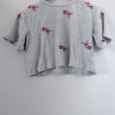 Top corto floreale grigio S/M
