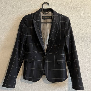 Zara Basic Blazer blue with elbow patches