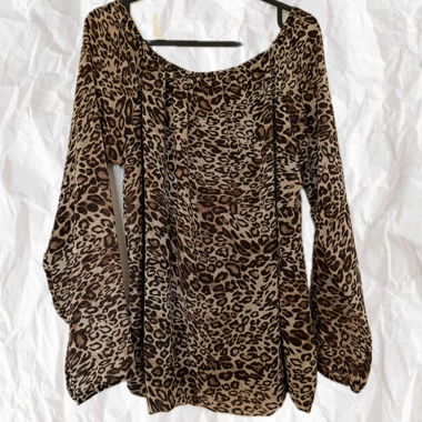 Y2K Animal Print Blouse