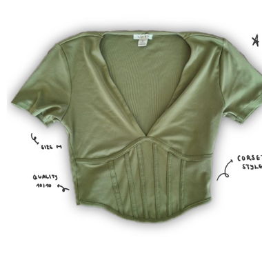 green corset top