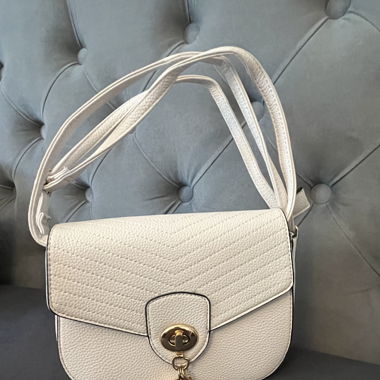 Umhängetasche weiss mit goldenen Details