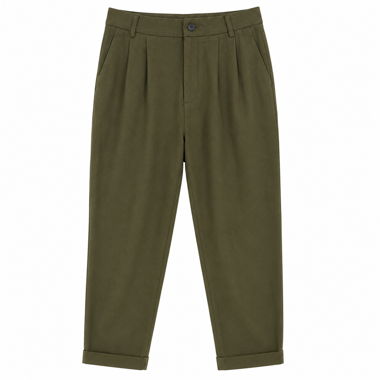 Khakigrüne Stoffhose von Zara Woman