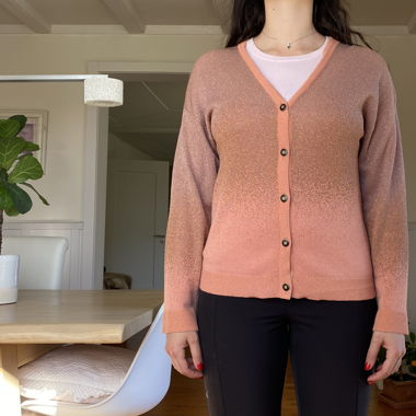 Cardigan saumon en lurex 