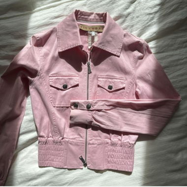 Unique pink jacket with cool high end details