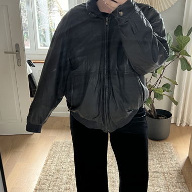 black leather jacket