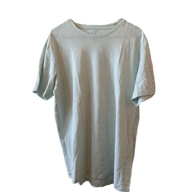 T-shirt turchese pastello con motivi di foglie