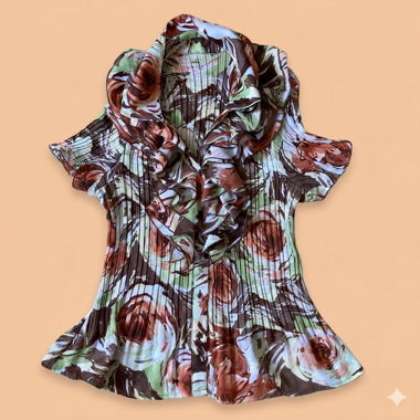 Blouse plissée vintage Bloom Gr. M