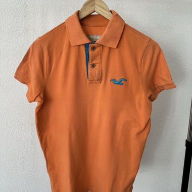 Polo arancione Hollister da uomo, S