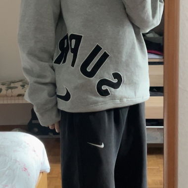 Supreme Nike grey sweatshirt with black logo