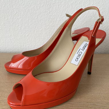 Scarpe slingback Jimmy Choo arancioni