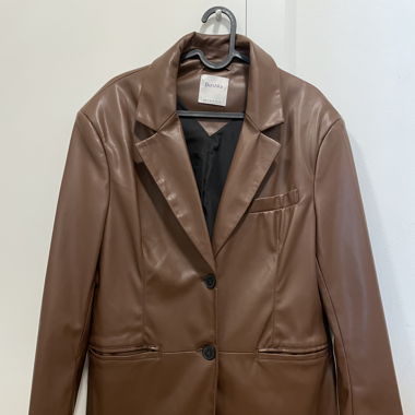 faux leather blazer