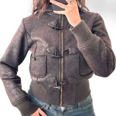 Giacca bomber marrone Y2K