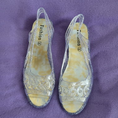 Scarpe slingback vintage con glitter Gr. 38