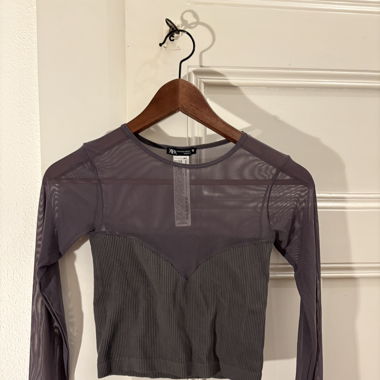 zara mesh long sleeve top 