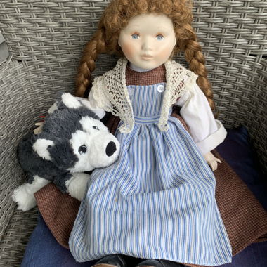 1990er Anker Künstler Puppe Erdbeer Mareili 50cm