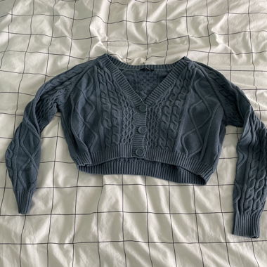 Cute blue knitted cardigan