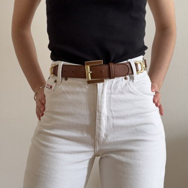 Brown Belt with Gold Buckle