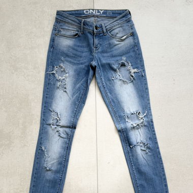 Jeans Hose Only 27/ 34 (S) blau/ mit Rissen