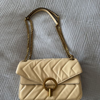 Sandro Cream/White chain shoulder bag