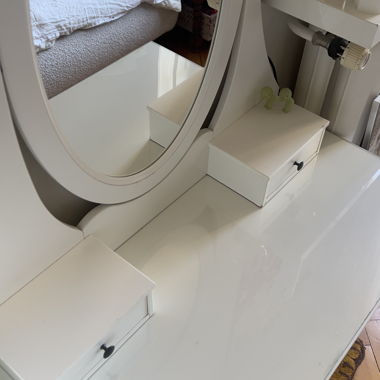 Weisser HEMNES Schminktisch mit Spiegel