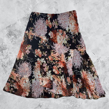 Jupe mi-longue en mesh vintage à fleurs