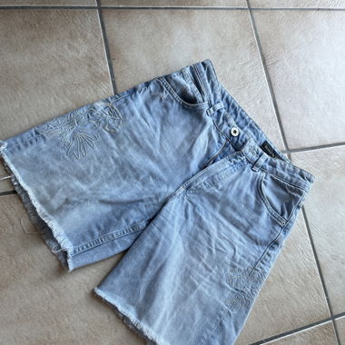 Short en jean bleu clair