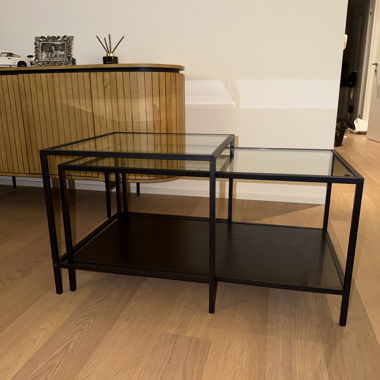 Moderner Couchtisch aus Glas im 2er-Set