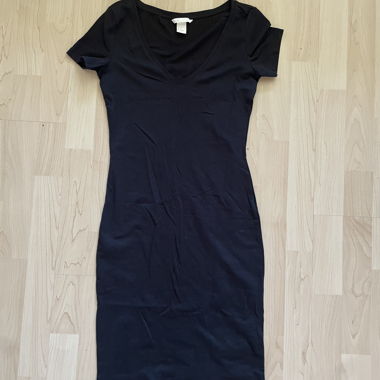Schwarzes Basic Kleid XS