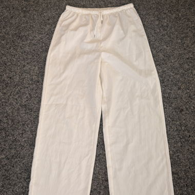 Cream Wide-Leg Pants