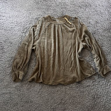 Kakifarbene Bluse mit goldenem Knopf Ba&sh 