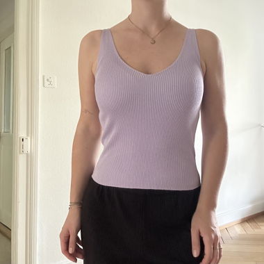 geripptes Tank Top lila