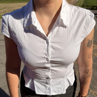 White short-sleeve blouse