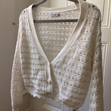 Gilet ajouré blanc Stradivarius