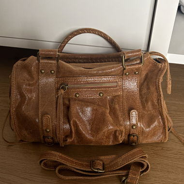 Sac en cuir beige