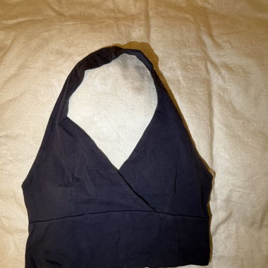 Top corto Navy a collo halter