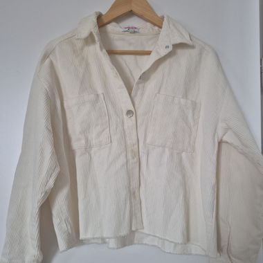 Camicia in velluto a coste crema 